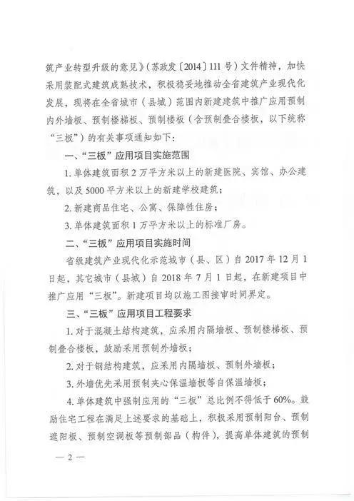 江蘇：新建建筑應(yīng)用預(yù)制內(nèi)外墻板預(yù)制樓梯板預(yù)制樓板相關(guān)要求！(圖2)